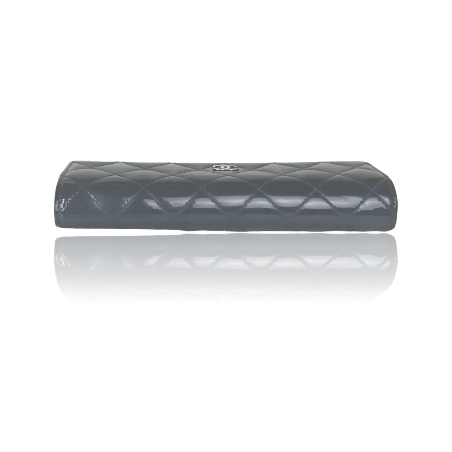 CHANEL PATENT MATELASSE QUILTED WALLET