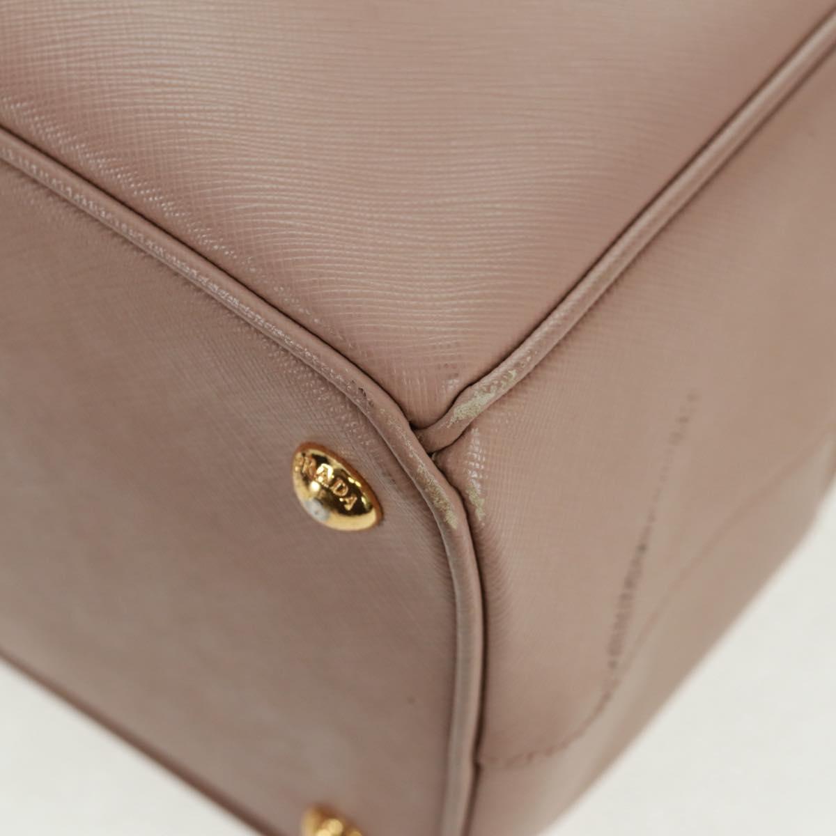 PRADA Two Way Hand Bag Saffiano Leather Pink Gold