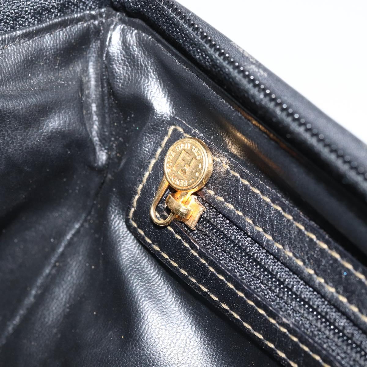 FENDI Zucca Canvas Boston Bag PVC Brown Black