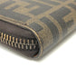 FENDI Long Wallet Purse 7M0174 PVC / Leather Brown Zucca mens Used Authentic