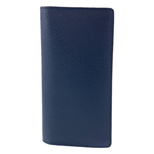 LOUIS VUITTON Long Wallet Purse M58818 leather Navy Long Wallet Purse Taurillon Clemence Leather Portefeuille Braza mens Used Authentic