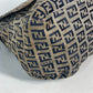 FENDI Shoulder Bag Canvas / leather Navy shoulder bag Mamma Bucket Women Used Authentic