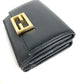 FENDI Trifold wallet 8M0395 leather black logo Women Used Authentic