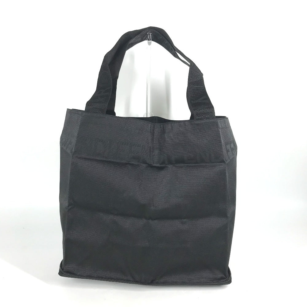 FENDI Tote Bag Nylon black vintage logo Women Used Authentic