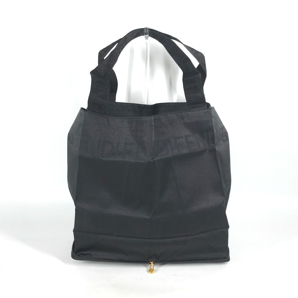 FENDI Tote Bag Nylon black vintage logo Women Used Authentic