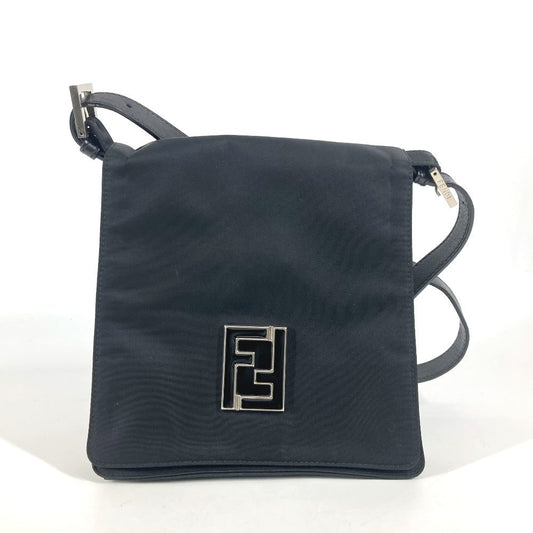 FENDI Shoulder Bag Nylon black FF logo unisex(Unisex) Used Authentic
