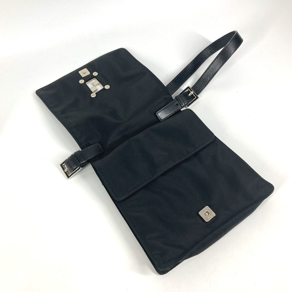 FENDI Shoulder Bag Nylon black FF logo unisex(Unisex) Used Authentic