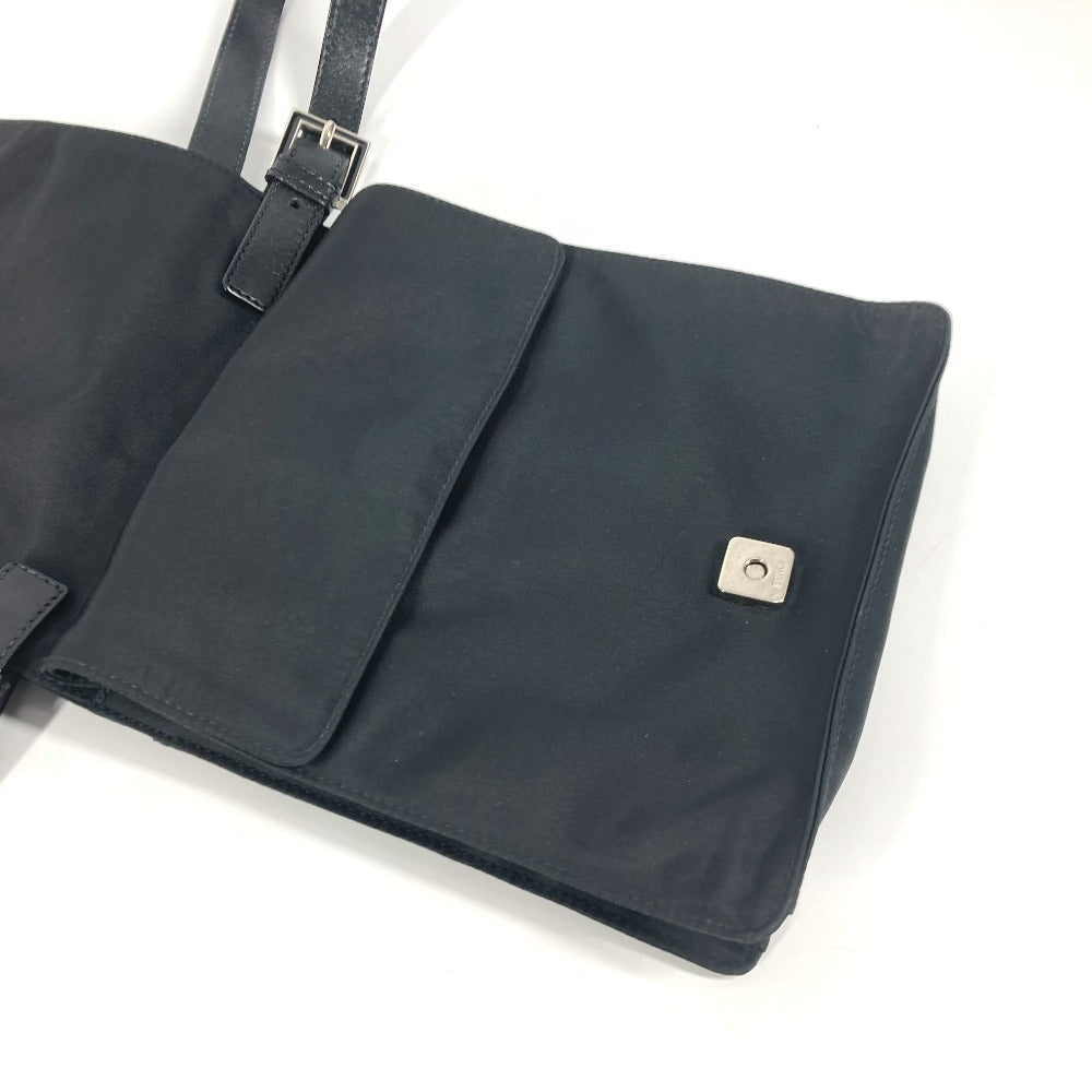 FENDI Shoulder Bag Nylon black FF logo unisex(Unisex) Used Authentic