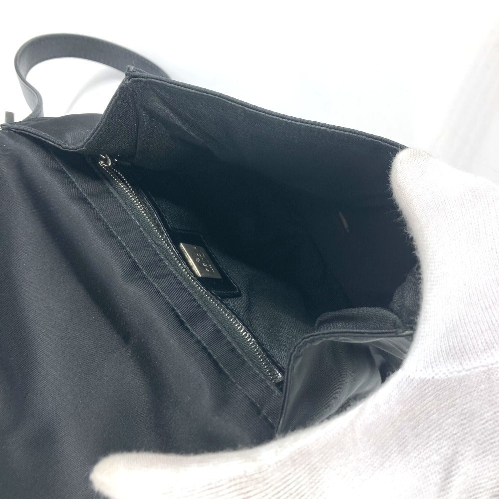 FENDI Shoulder Bag Nylon black FF logo unisex(Unisex) Used Authentic