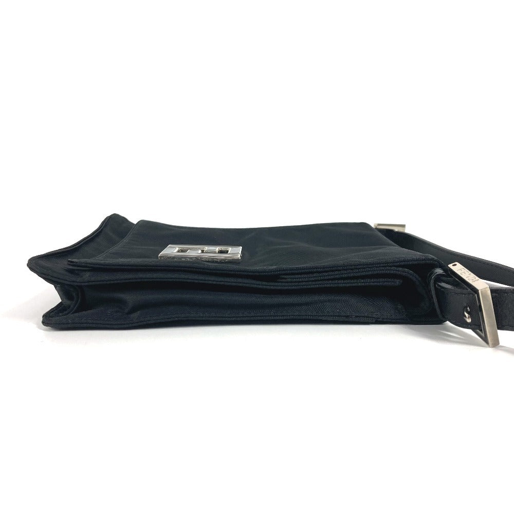 FENDI Shoulder Bag Nylon black FF logo unisex(Unisex) Used Authentic