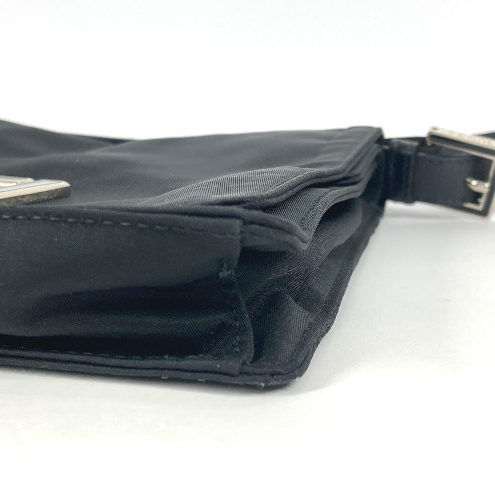 FENDI Shoulder Bag Nylon black FF logo unisex(Unisex) Used Authentic