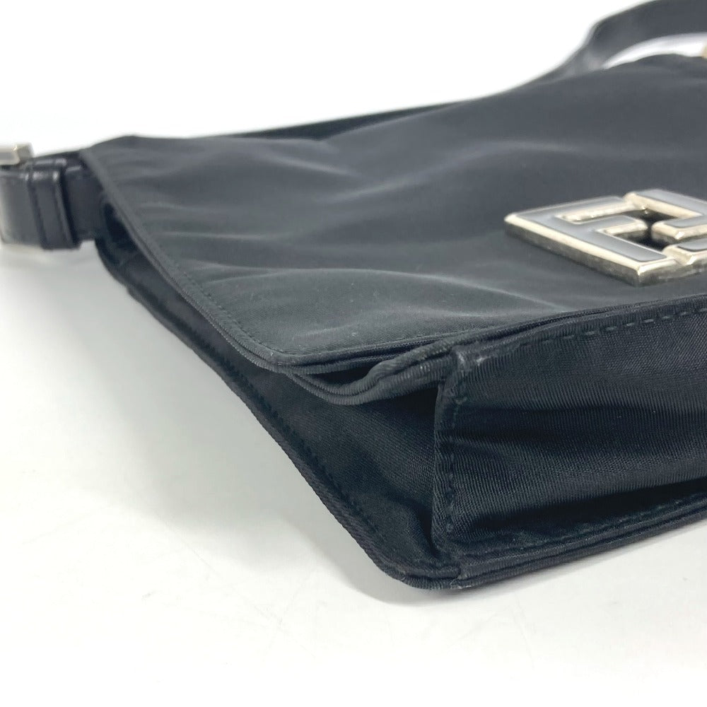 FENDI Shoulder Bag Nylon black FF logo unisex(Unisex) Used Authentic