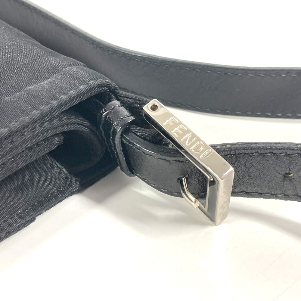 FENDI Shoulder Bag Nylon black FF logo unisex(Unisex) Used Authentic