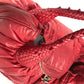 FENDI Shoulder Bag Nylon Red Zucca studded spy bag Women Used Authentic