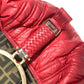 FENDI Shoulder Bag Nylon Red Zucca studded spy bag Women Used Authentic