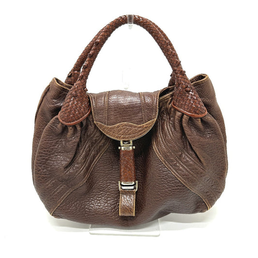FENDI Shoulder Bag leather Brown Spy bag