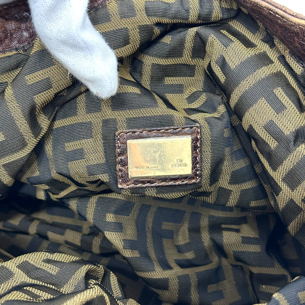 FENDI Shoulder Bag leather Brown Spy bag