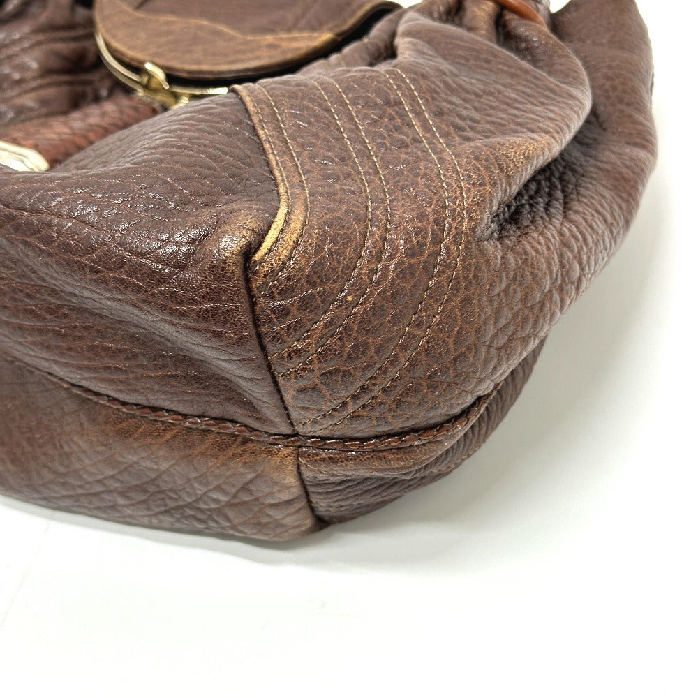 FENDI Shoulder Bag leather Brown Spy bag