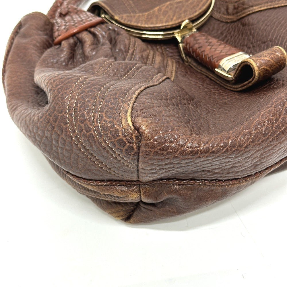 FENDI Shoulder Bag leather Brown Spy bag