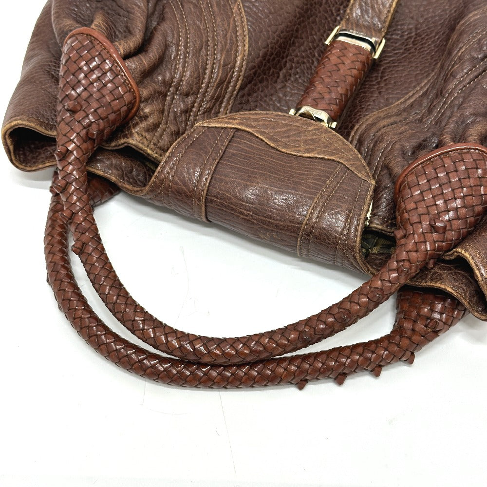 FENDI Shoulder Bag leather Brown Spy bag