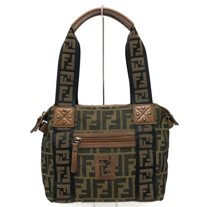 FENDI Handbag 7VS078 canvas Brown FF logo Zucca Women Used Authentic