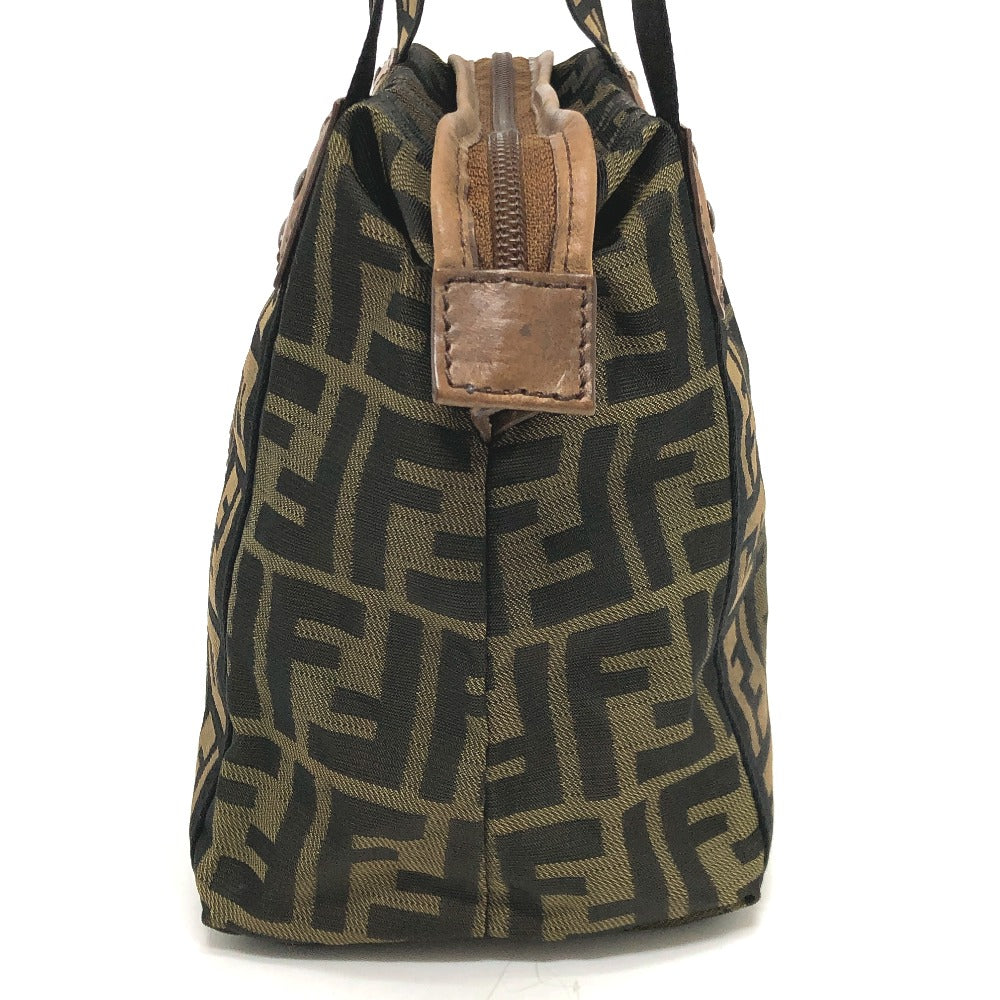 FENDI Handbag 7VS078 canvas Brown FF logo Zucca Women Used Authentic