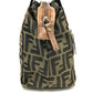 FENDI Handbag 7VS078 canvas Brown FF logo Zucca Women Used Authentic