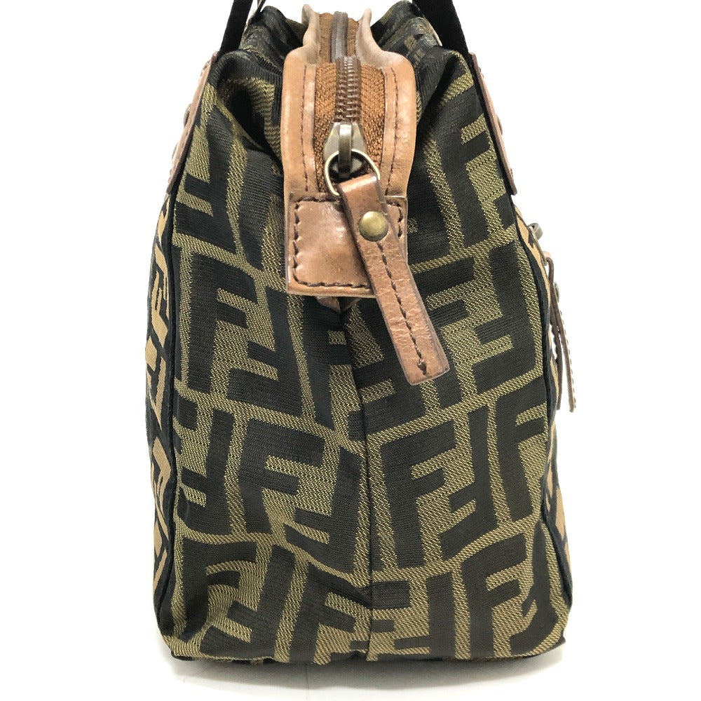 FENDI Handbag 7VS078 canvas Brown FF logo Zucca Women Used Authentic