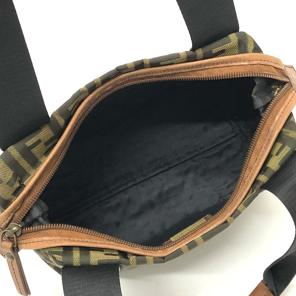 FENDI Handbag 7VS078 canvas Brown FF logo Zucca Women Used Authentic