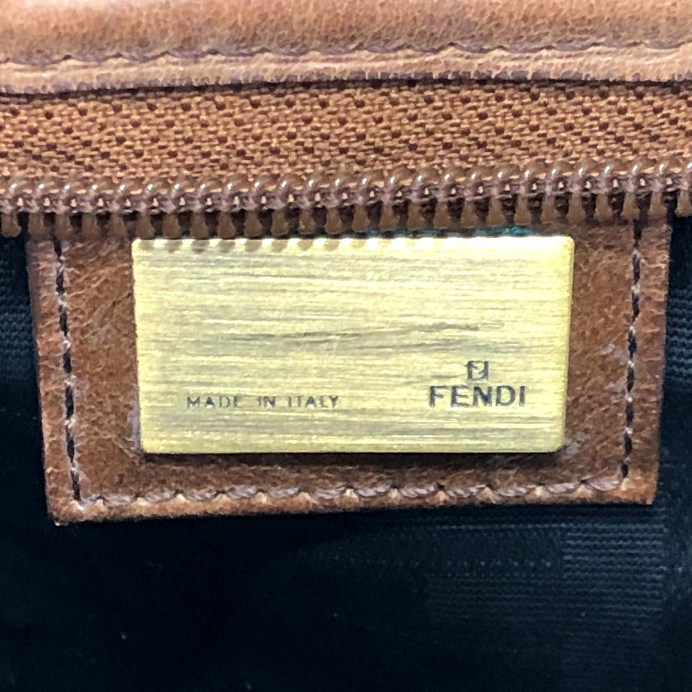 FENDI Handbag 7VS078 canvas Brown FF logo Zucca Women Used Authentic