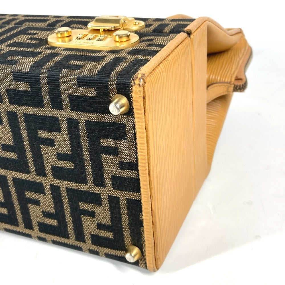 FENDI Handbag Canvas / leather Brown vintage Zucca logo Women Used Authentic