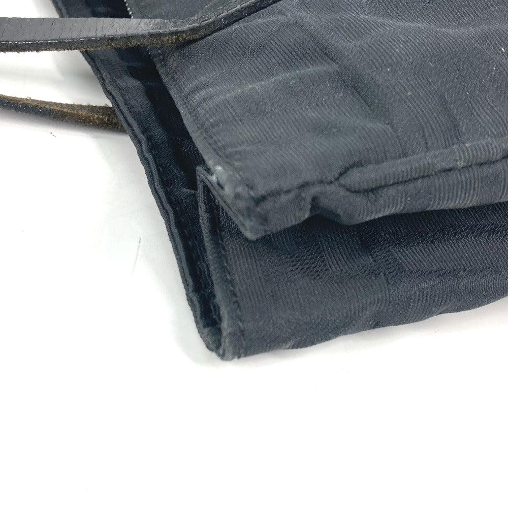FENDI Tote Bag Nylon, Leather black vintage Zucca Women Used Authentic