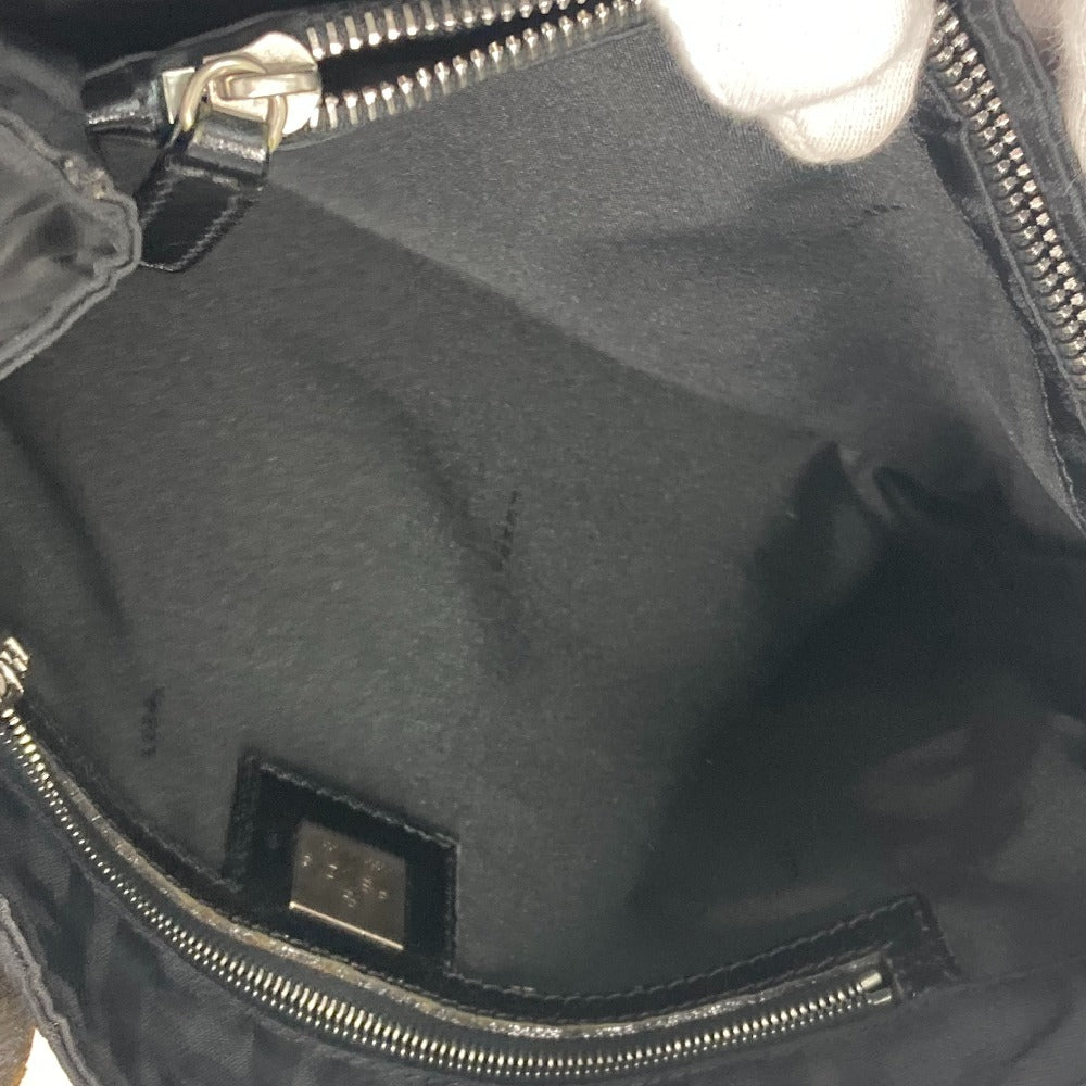 FENDI Tote Bag Nylon, Leather black vintage Zucca Women Used Authentic