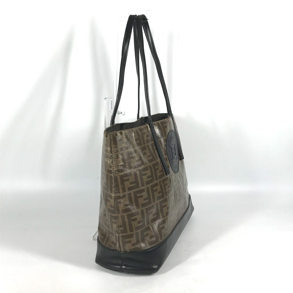 FENDI Tote Bag 8BH348 PVC, Leather Brown Zucca mens Used Authentic