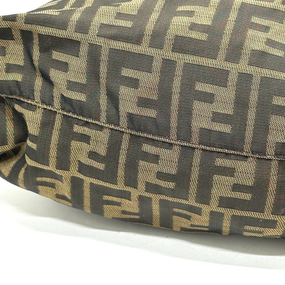 FENDI Tote Bag Canvas / leather Brown Zucca Pattern