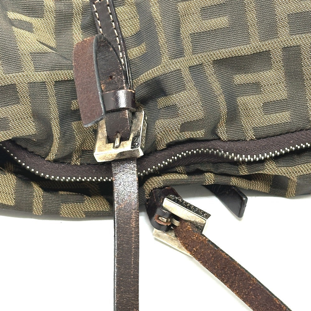 FENDI Tote Bag Canvas / leather Brown Zucca Pattern