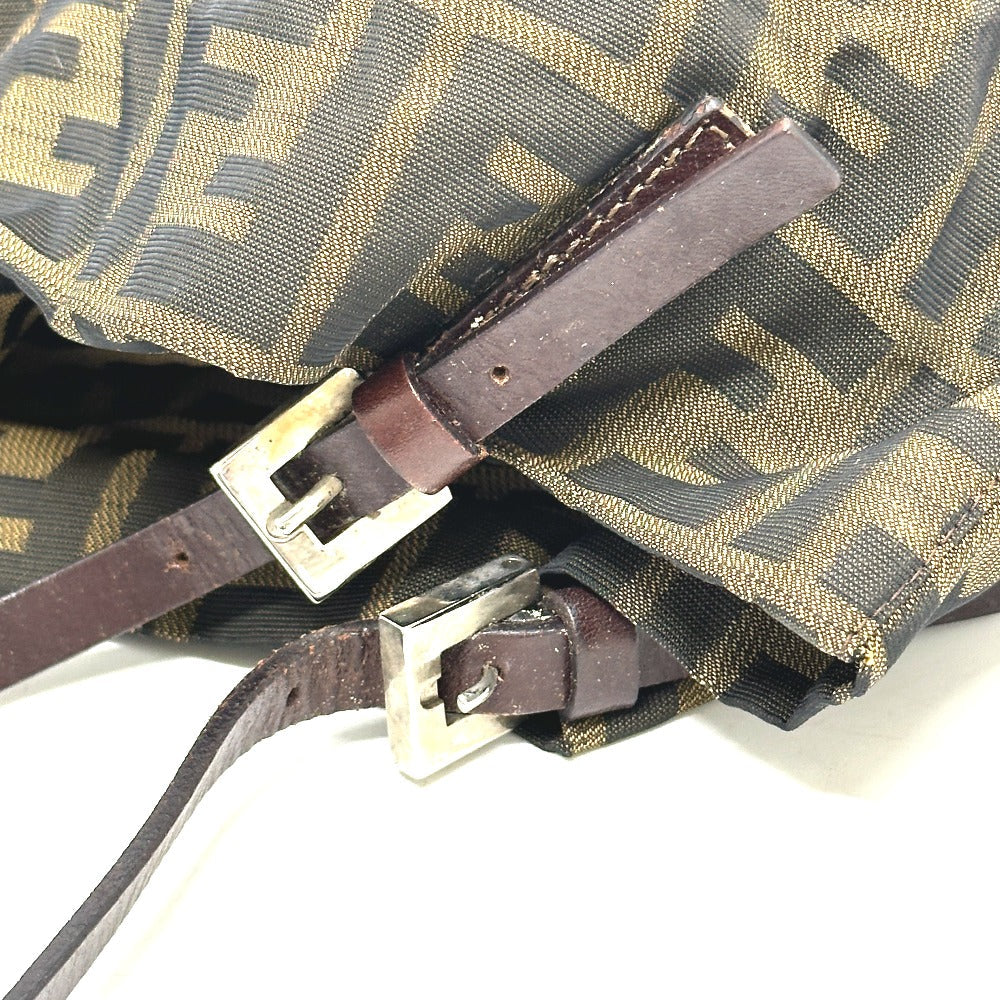 FENDI Tote Bag Canvas / leather Brown Zucca Pattern