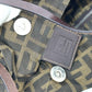 FENDI Tote Bag Canvas / leather Brown Zucca Pattern