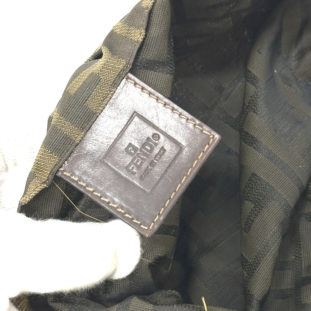 FENDI Tote Bag Canvas / leather Brown Zucca Pattern