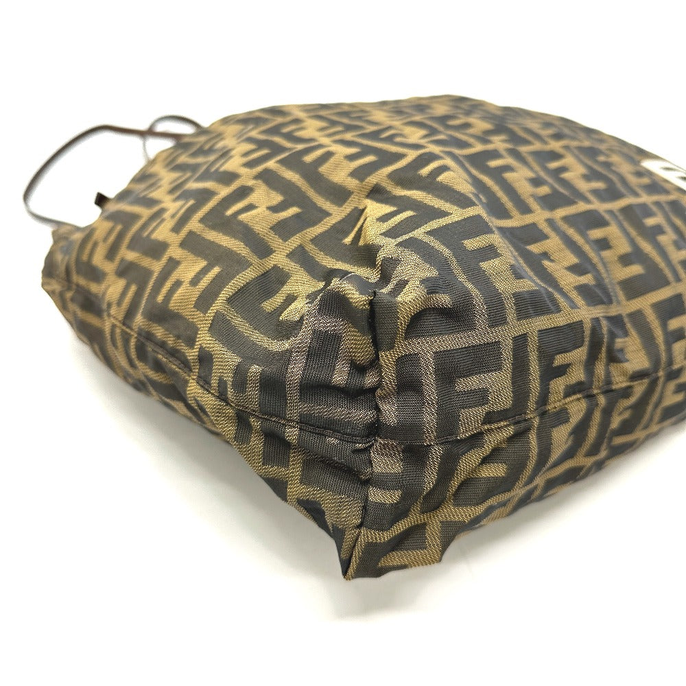 FENDI Tote Bag Canvas / leather Brown Zucca Pattern