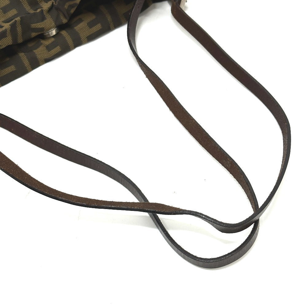 FENDI Tote Bag Canvas / leather Brown Zucca Pattern
