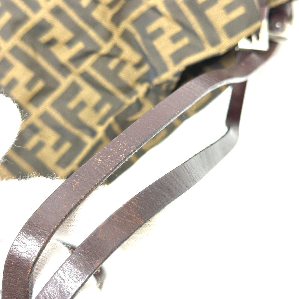 FENDI Tote Bag Canvas / leather Brown Zucca Pattern