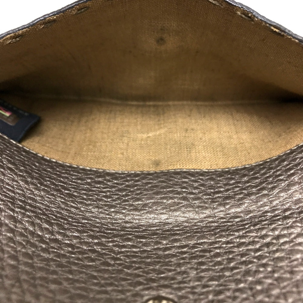 FENDI Long Wallet Purse 8M0144 leather gray Celeria Roman leather Women Used Authentic