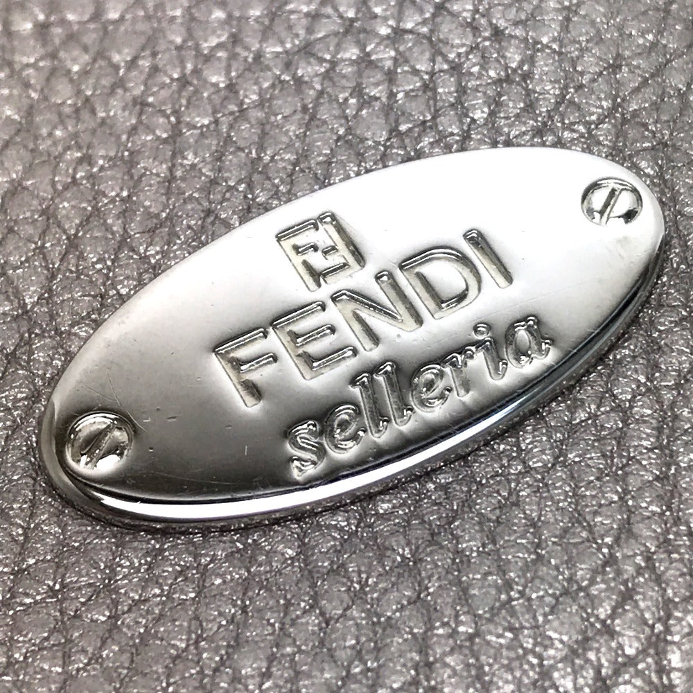 FENDI Long Wallet Purse 8M0144 leather gray Celeria Roman leather Women Used Authentic