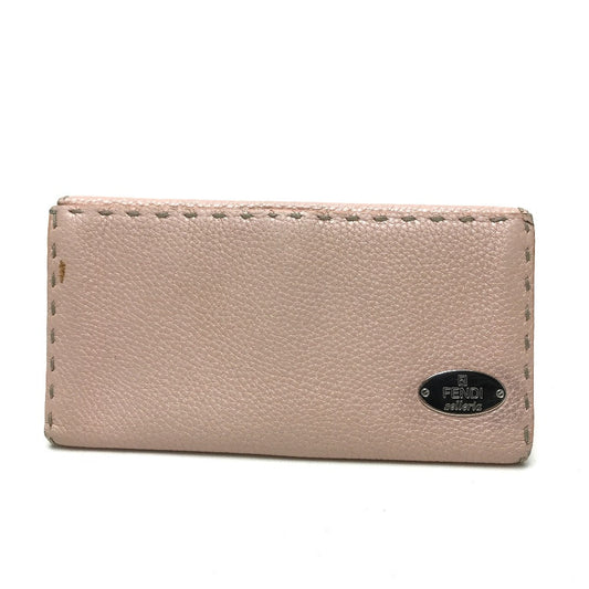 FENDI Long Wallet Purse 8M0144 leather pink Celeria Roman leather Women Used Authentic