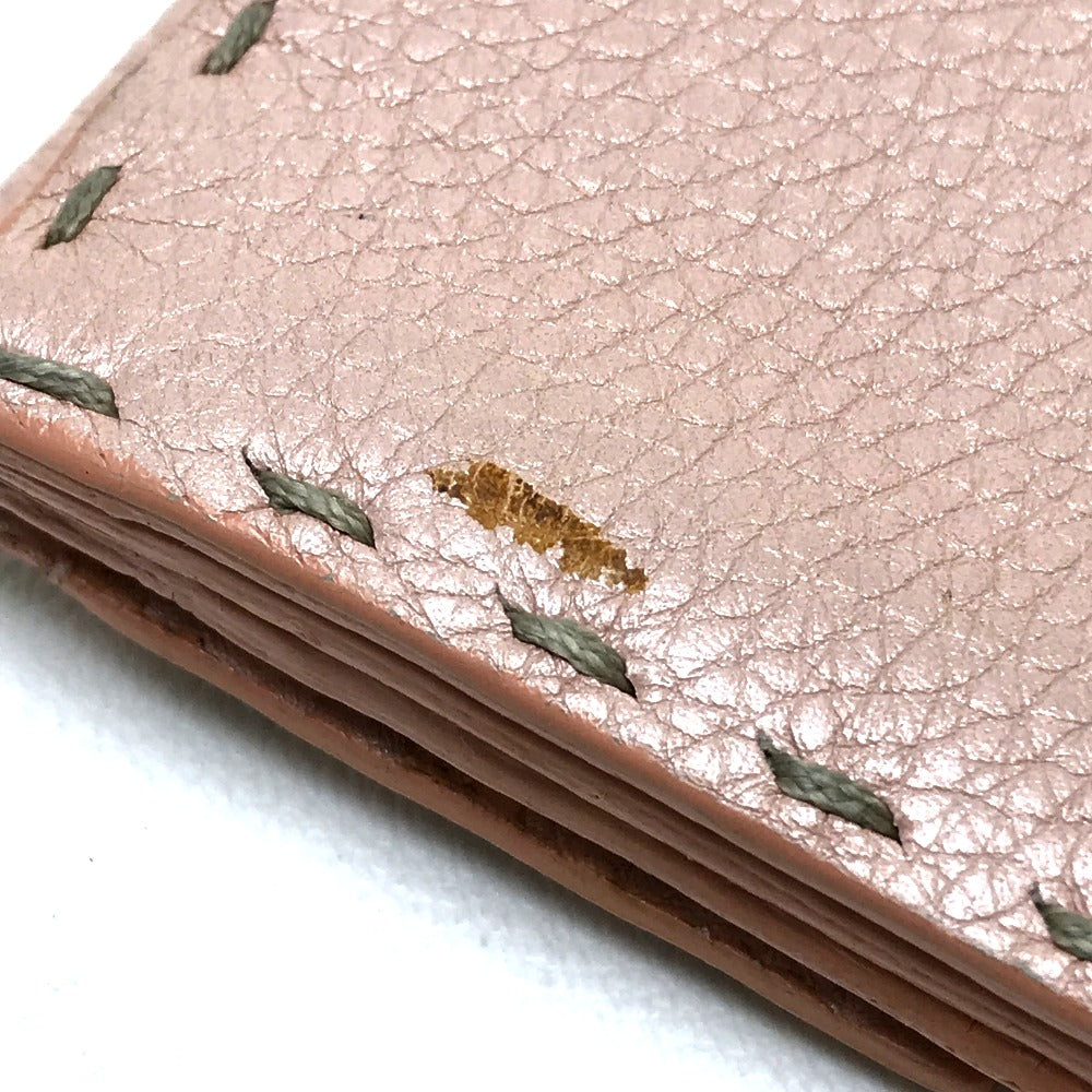 FENDI Long Wallet Purse 8M0144 leather pink Celeria Roman leather Women Used Authentic