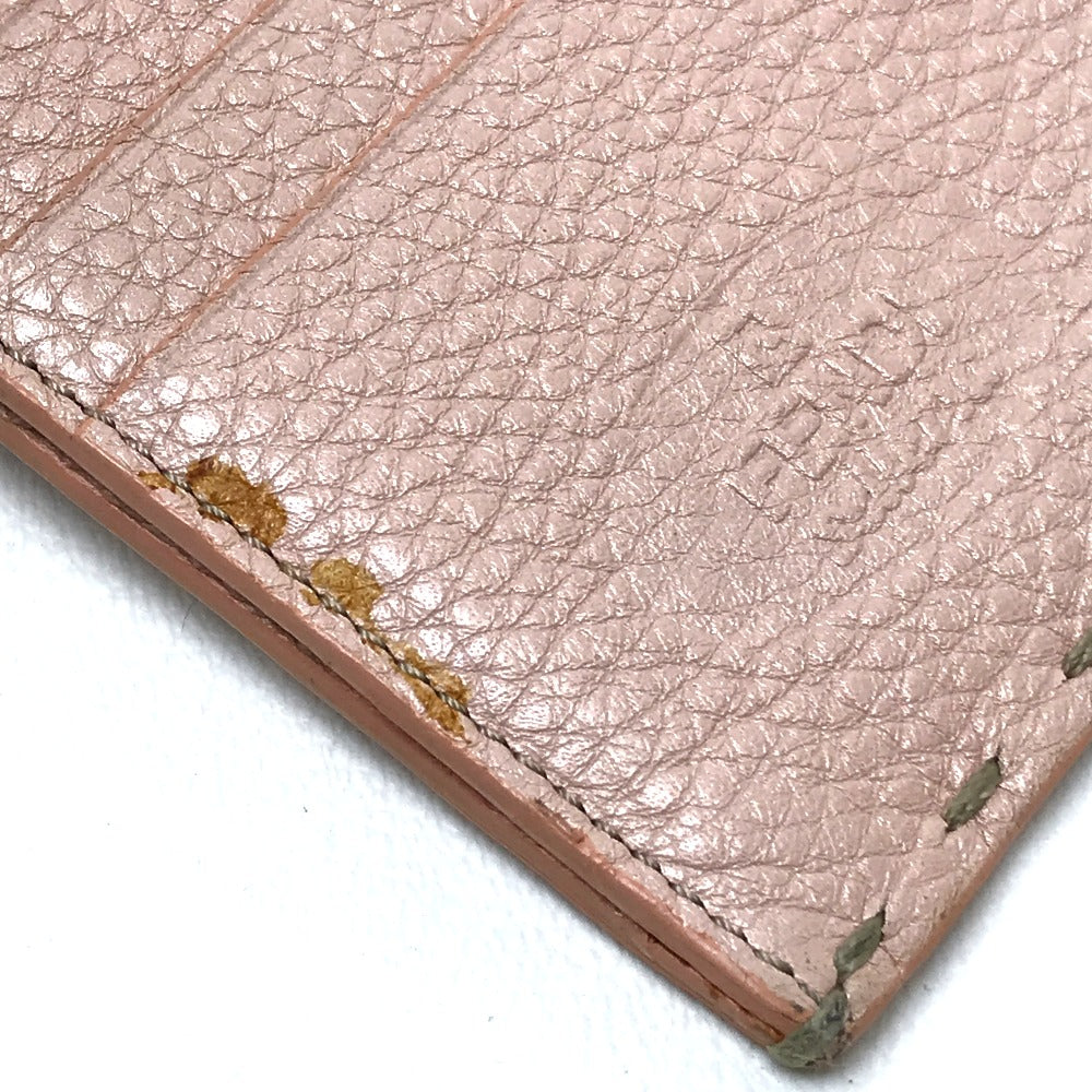 FENDI Long Wallet Purse 8M0144 leather pink Celeria Roman leather Women Used Authentic