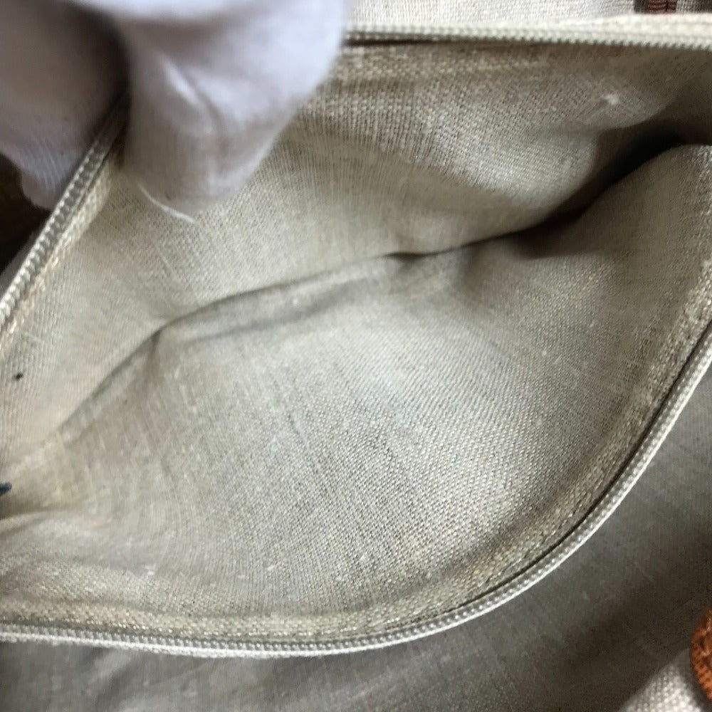 FENDI Handbag 8BL114 Leather / canvas beige Bag chameleon Women Used Authentic