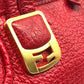 FENDI Handbag 8BL114 leather Red Mini Boston Duffel bag chameleon Women Used Authentic