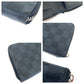 LOUIS VUITTON Long Wallet Purse N62240 PVC Navy gray Long Wallet Purse Zip Around Damier Cobalt Zippy Wallet Vertical mens Used Authentic